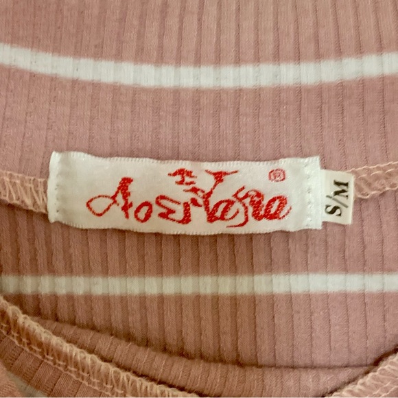 White-stripped Pink Bodycon Dress - Picture 5 of 5